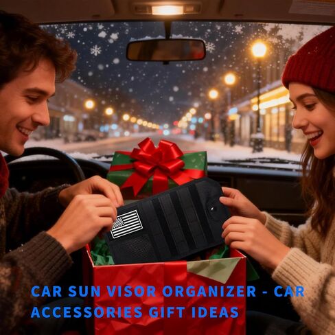 منظم حاجب الشمس للسيارة، منظم حاجب الرخوة التكتيكي للرجال، حقيبة تخزين سوداء مع سحاب ومشبك نظارات، مناسب عالمي لشاحنة السيارة وسيارات الدفع الرباعي، ملحقات السيارة الممتازة in Kuwait