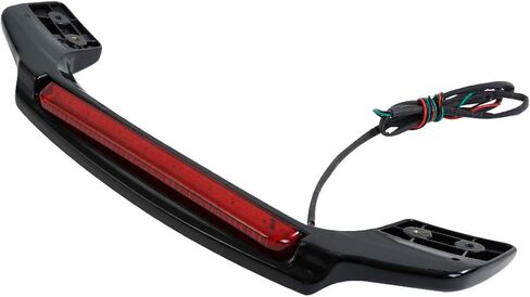 TCT-MOTORPARTS Vivid Black LED Light Spoiler Trunk Fit for Harley King Razor Chopped Trunk Luggage Electra Glide Road Glide Street Glide 1997-2013 in Saudi Arabia