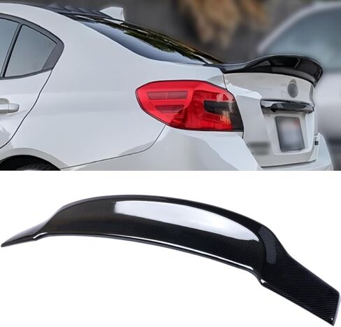 جناح خلفي للصندوق متوافق مع 2015-2021 Subaru WRX/WRX STI، R Style Duckbill يناسب 15-21 4 أبواب سيدان، شفة جناح عالية الركل (نمط ألياف الكربون) in Saudi Arabia