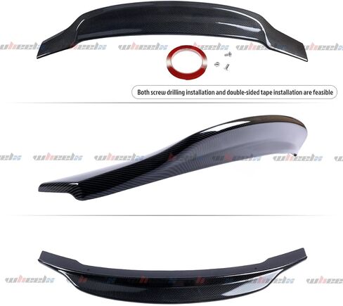جناح خلفي للصندوق متوافق مع 2015-2021 Subaru WRX/WRX STI، R Style Duckbill يناسب 15-21 4 أبواب سيدان، شفة جناح عالية الركل (نمط ألياف الكربون) in Saudi Arabia