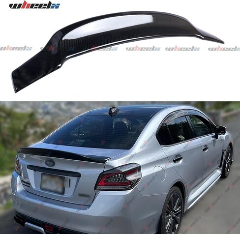 جناح خلفي للصندوق متوافق مع 2015-2021 Subaru WRX/WRX STI، R Style Duckbill يناسب 15-21 4 أبواب سيدان، شفة جناح عالية الركل (نمط ألياف الكربون) in Saudi Arabia