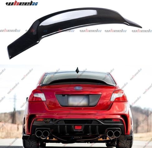 جناح خلفي للصندوق متوافق مع 2015-2021 Subaru WRX/WRX STI، R Style Duckbill يناسب 15-21 4 أبواب سيدان، شفة جناح عالية الركل (نمط ألياف الكربون) in Saudi Arabia