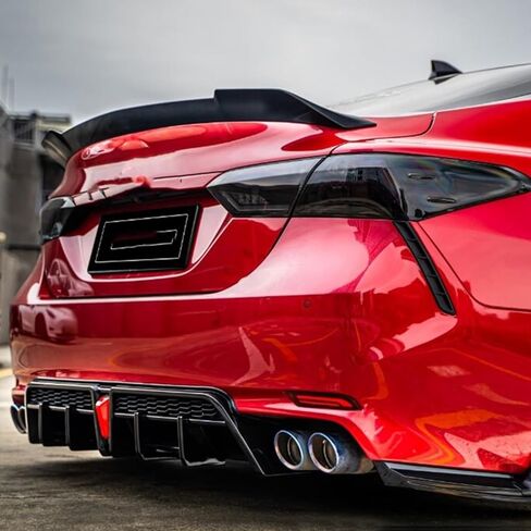 Rear Diffuser Lip Compatibility with 2018-2023 Camry SE XSE Yofer Style V2 LED Rear Bumper Diffuser+ Corner Extension Gloss Black in Kuwait
