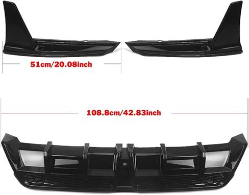 Rear Diffuser Lip Compatibility with 2018-2023 Camry SE XSE Yofer Style V2 LED Rear Bumper Diffuser+ Corner Extension Gloss Black in Kuwait