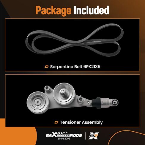 maXpeedingrods 39092 Serpentine Belt with Drive Belt Tensioner Assembly Pulley for Honda Odyssey 2005-2010 Pilot 2006-2011 Accord 2008-2010 3.5L 31170R70A01 31170RKB005 6PK2135 in Saudi Arabia