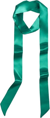 وشاح للرقبة بلون سادة من الساتان وشاح نحيف للنساء بمقبض ملفوف وحزام من الساتان in Kuwait