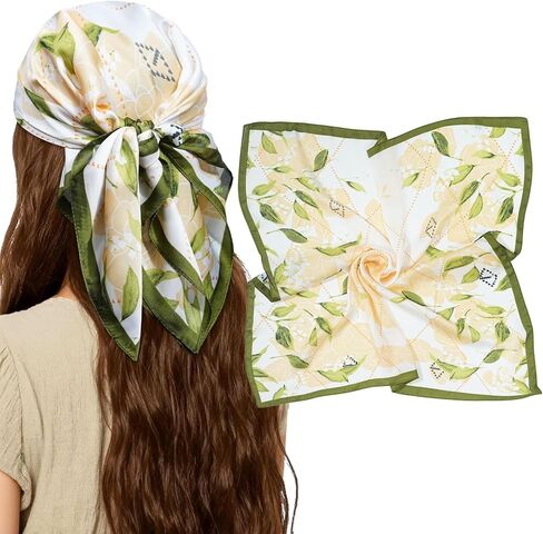 وشاح شعر برأس مربع من Mesovor مقاس 27.5 بوصة للنساء، مثل الأوشحة الحريرية الساتان لتغليف الشعر أثناء النوم | عصابة رأس in Kuwait