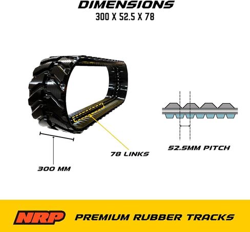 مسار مطاطي NRP 300x52.5Nx78 300x52.5x78 لشركة هيتاشي EX20UR-2 EX20UR-3 EX25U EX27U EX29U EX29UR ZX27U كوماتسو PC20MR PC20MR-1 PC20MR-2 PC20MRX PC20MRXUTILITY PC20UU PC20UU-3AVANCE in Kuwait