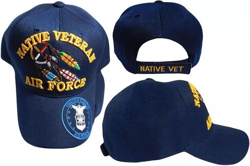 Native Veteran United States Air Force Navy Blue Embroidered Cap Hat Licensed (Officially Licensed by The US Navy) in Saudi Arabia
