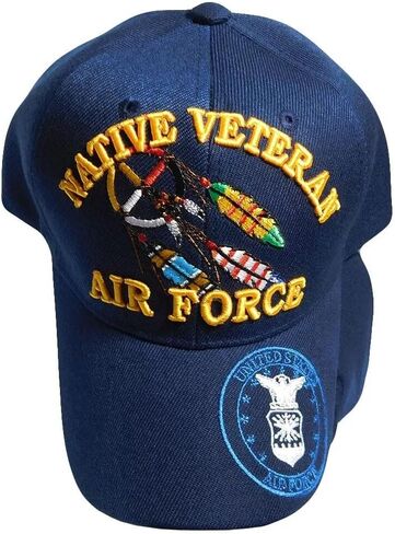 Native Veteran United States Air Force Navy Blue Embroidered Cap Hat Licensed (Officially Licensed by The US Navy) in Saudi Arabia