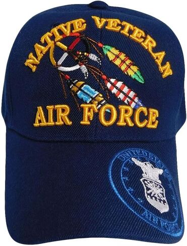 Native Veteran United States Air Force Navy Blue Embroidered Cap Hat Licensed (Officially Licensed by The US Navy) in Saudi Arabia