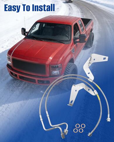 89710 Front Brake Lines Fit for Ford F250 / F350 Super Duty 2008 2009 2010 2011 2012 2013 2014 2015 4-6" Suspension Lift Extended Stainless Steel Braided Brake Hose in Saudi Arabia