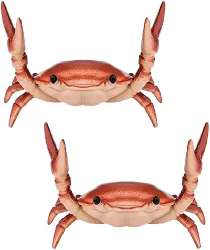 2Pcs Creative Crab Pen Holder Weightlifting Crabs Pen Stand Storage Rack, Office Desktop Decoration, Pencil Holders Desk Supplies Holders and Dispensers, Desk Accessories and Workspace(Red) in Kuwait
