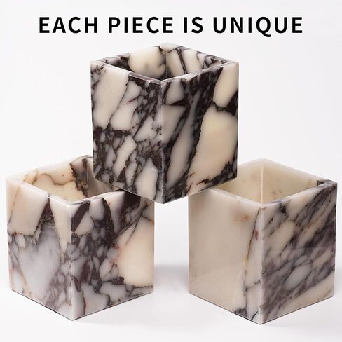 Marble Makeup Brush Holder - Viola Candle Toothbrush Cup For Bathroom Accessories, Decorative Pencil Organizer For Office Desk Aesthetic, Stone Utensil Container For Kitchen Countertop in Saudi Arabia