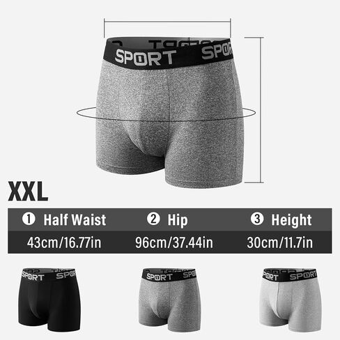 3Pcs Mens Underwear, Soft Boxer Briefs for Men Moisture Wicking Stretch Breathable Underwear with Letter Waistband in Saudi Arabia