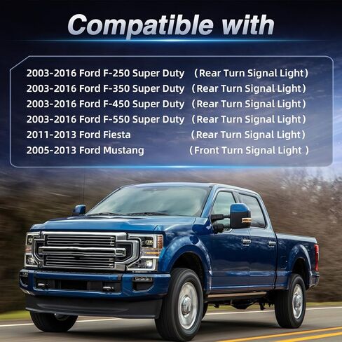مقبس ضوء إشارة الانعطاف الخلفي مع سلك ضفيرة ومصابيح متوافق مع Ford F-250/F-350/F-450/F-550 Super Duty 2003-2016 Fiesta 2011-2013 Mustang 2005-2013 استبدال # 2U5Z13411SA YF1Z13411CA in Saudi Arabia