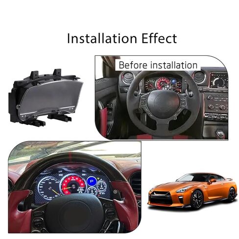 مجموعة رقمية 12 بوصة متوافقة مع نيسان GT-R R35 2009-2017 لوحة أدوات LCD مشغل السيارة شاشة عداد السرعة in Saudi Arabia