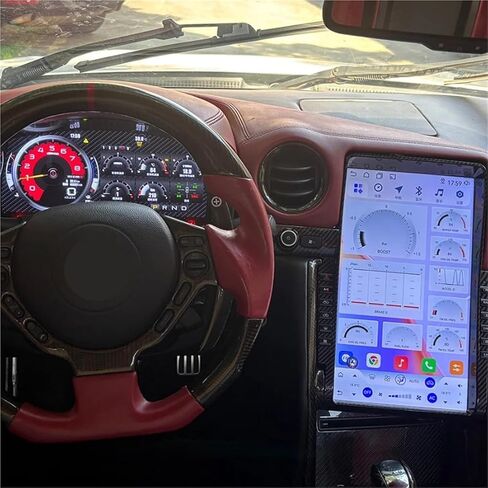 مجموعة رقمية 12 بوصة متوافقة مع نيسان GT-R R35 2009-2017 لوحة أدوات LCD مشغل السيارة شاشة عداد السرعة in Saudi Arabia