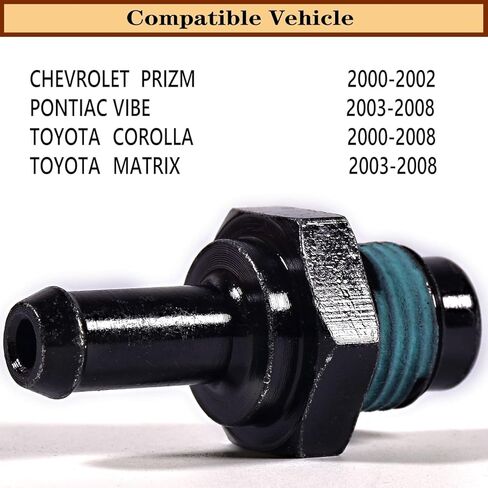 12204-22041 1220422041 صمام PCV متوافق مع شيفروليه بريزم 2000 2001 2002، بونتياك فيبي 2003-2008، تويوتا كورولا 2000-2008، تويوتا ماتريكس 2003-2008، 1.8L in Kuwait