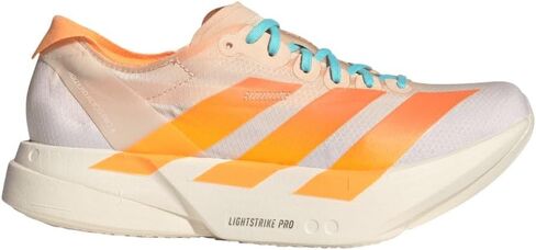 Adidas CRYSAN/FLAORA/FLAAQU للنساء Adizero Adios PRO 4 W كريستال ساندفلاش برتقالي/Flash Aqua 6.5 US، عريض in Saudi Arabia