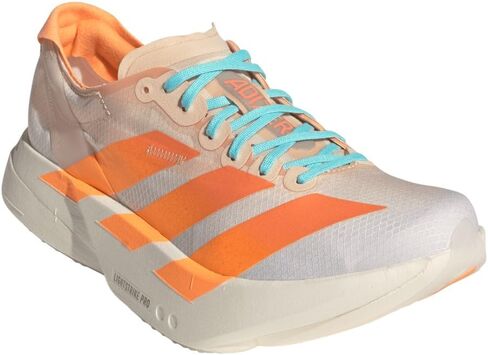 Adidas CRYSAN/FLAORA/FLAAQU للنساء Adizero Adios PRO 4 W كريستال ساندفلاش برتقالي/Flash Aqua 6.5 US، عريض in Saudi Arabia