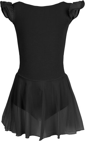 Ballet Leotards for Girls Toddler Dance Leotards Flutter Sleeve Dance Dress Ballet Leotard with Skirt in Saudi Arabia