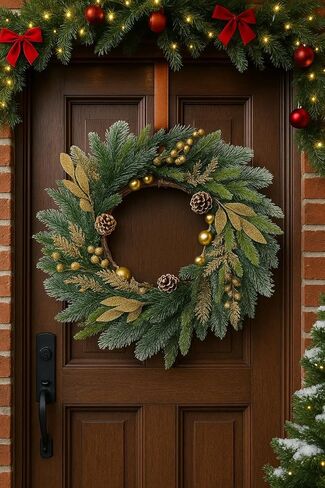 NeoL'artes إكليل ربيعي كبير مقاس 22 بوصة مع بيض النرجس البري وبيض عيد الفصح، إكليل باب اصطناعي بطول 55 سم من أجل الشرفة الداخلية والخارجية للربيع والصيف in Kuwait