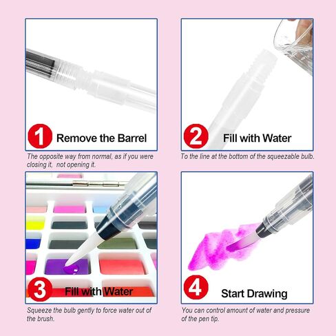 مجموعة طلاء الألوان المائية من REALART 50 لونًا مع معدن في صندوق محمول، طقم طلاء مع أوراق وفرش ألوان مائية، مجموعة ألوان مائية للمبتدئين والمحترفين (50 لونًا) in Kuwait