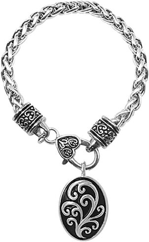 Oval Filigree Charm Chain Bracelet with Lobster Claps in Saudi Arabia