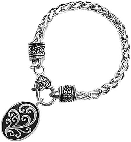 Oval Filigree Charm Chain Bracelet with Lobster Claps in Saudi Arabia