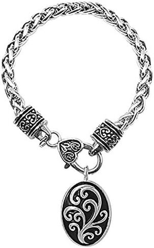 Oval Filigree Charm Chain Bracelet with Lobster Claps in Saudi Arabia