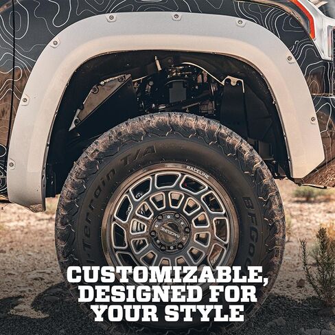 أجش بطانات الحاجز مشاعل نمط الجيب | يناسب 2019-2026 شيفروليه سيلفرادو 1500، باستثناء ZR2 | أمامي وخلفي، 4 قطع. أسود | 2804992 in Kuwait