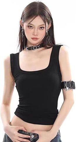 Leather Arm Cuff Bracelet for Women Adjustable Punk Arm Cuff Jewelry Upper Arm Band Black Leather Arm Bangles Halloween Gothic Jewelry in Saudi Arabia