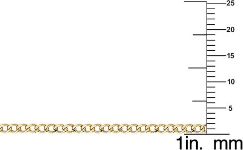 قلادة سلسلة كوبية مجوفة من الذهب الأصفر عيار 14 قيراط 2 مم للرجال والنساء - مثالية للمعلقات - متوفرة بمقاسات 16 بوصة و18 بوصة و20 بوصة و22 بوصة و24 بوصة in Kuwait