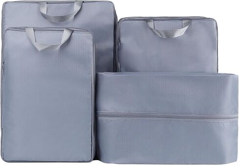 مجموعة مكعبات السفر المضغوطة 4، تصميم موفر للمساحة وأنيق وخفيف الوزن، حقائب تنظيم السفر للأمتعة، مكعبات تعبئة للسفر (بيج) in Kuwait