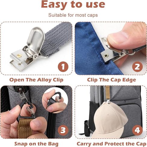 6 Pcs Hat Clips for Travel on Bag, Elastic Travel Purse Hat Clip Hands-Free Holiday Accessory for Traveling Bags Backpacks Purses Outdoor in Saudi Arabia