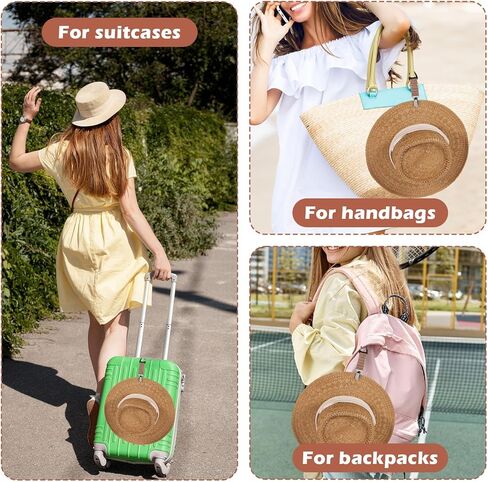 6 Pcs Hat Clips for Travel on Bag, Elastic Travel Purse Hat Clip Hands-Free Holiday Accessory for Traveling Bags Backpacks Purses Outdoor in Saudi Arabia