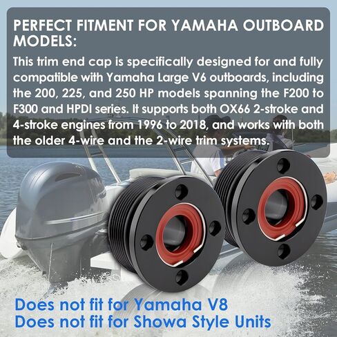 Trim Cap Cylinder Replacement Kit with Seals for Yamaha 200 225 250 300 HP Outboard Motors - Replaces 61A-43821-00-00 FSM040 (2pcs) in Kuwait