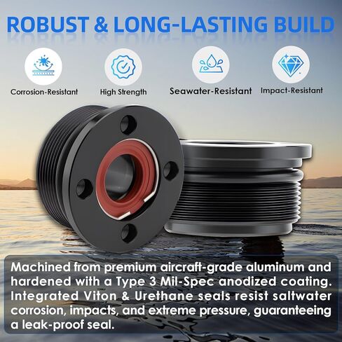 Trim Cap Cylinder Replacement Kit with Seals for Yamaha 200 225 250 300 HP Outboard Motors - Replaces 61A-43821-00-00 FSM040 (2pcs) in Kuwait