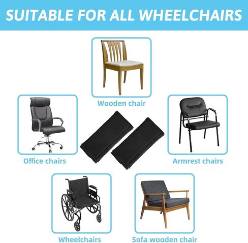 أغطية مسند ذراع الكراسي المتحركة - ملحقات وسائد دعم ناعمة للكرسي المتحرك - أشرطة فيلكرو موسعة مريحة وواقية للكراسي المتحركة وكراسي المكتب - بطانة مريحة لتخفيف الضغط in Kuwait