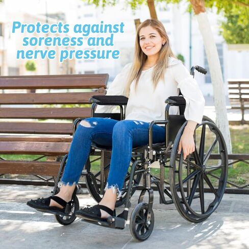 أغطية مسند ذراع الكراسي المتحركة - ملحقات وسائد دعم ناعمة للكرسي المتحرك - أشرطة فيلكرو موسعة مريحة وواقية للكراسي المتحركة وكراسي المكتب - بطانة مريحة لتخفيف الضغط in Kuwait