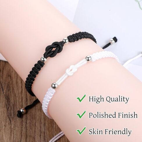 2 جهاز كمبيوتر شخصى سوار عقدة الصداقة، أساور الأزواج سوار الصداقة أساور مطابقة للأزواج أفضل صديق الحب عقدة المجوهرات العلاقة لهدايا عيد الحب Galentines in Kuwait