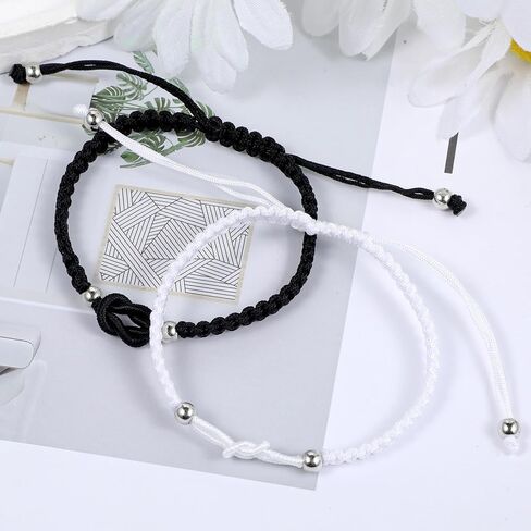 2 جهاز كمبيوتر شخصى سوار عقدة الصداقة، أساور الأزواج سوار الصداقة أساور مطابقة للأزواج أفضل صديق الحب عقدة المجوهرات العلاقة لهدايا عيد الحب Galentines in Kuwait