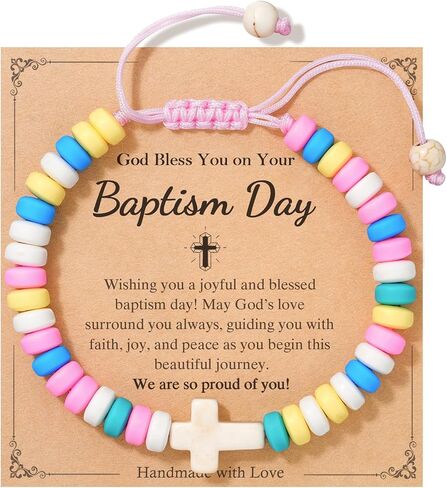HGDEER Easter Basket Stuffers for Girls Kids, Adjustable Cross Bracelet, Christian Religious Easter Communion Baptism Gifts Jewelry in Saudi Arabia