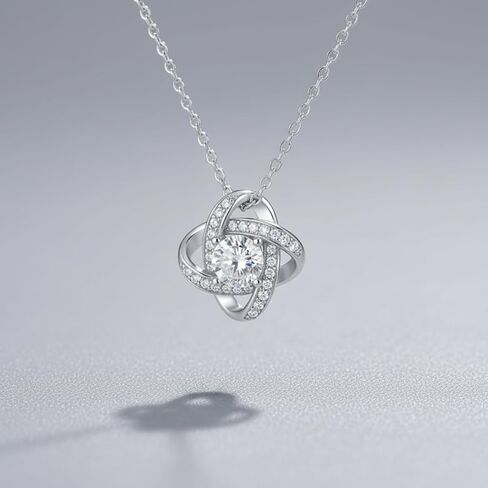 Gifts for Daughter from Mom Dad - 14k White Gold Finish Interlocking Circles Necklace, To My Daughter Jewelry with Sentimental Message Card, Premium Luxury Gift Box for Graduation Birthday Christmas in Saudi Arabia