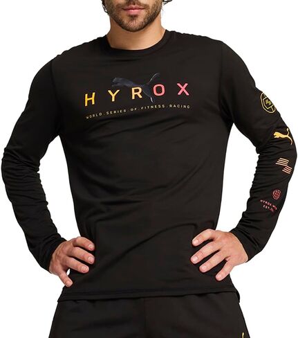 PUMA Mens Hyrox X Run Cloudspun Crew Neck Long Sleeve Casual Tops Casual - Black in Saudi Arabia