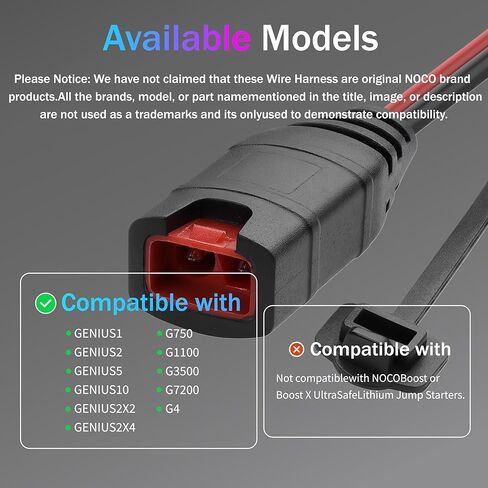 2-Pack GC008 X-Connect Compatible with NOCO Battery Charger Accessories Cables,M10 (3/8in) XL Eyelet Terminal onnector Smart Batteries Trickle Charger Cable,with 20A Fuses in Kuwait