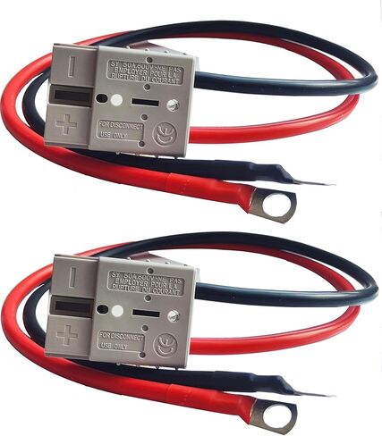 2 حزمة كابل 8AWG مع موصلات 50A لبطارية LiFePO4، محطة M8، موصلات البطارية السريعة نقل الطاقة لبطاريات الليثيوم من القوارب، RV، كابل توصيل شحن الرافعة الشوكية الكهربائية - 1.64 قدم in Saudi Arabia