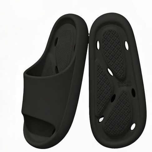 EVA Slide Sandals for Women Men Thick Sole Non-Slip Quick-Dry Shower Shoes with Drain Holes, Comfort Bath Slippers in Saudi Arabia