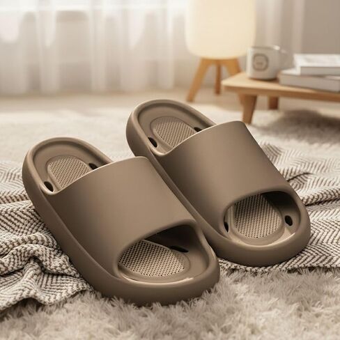 EVA Slide Sandals for Women Men Thick Sole Non-Slip Quick-Dry Shower Shoes with Drain Holes, Comfort Bath Slippers in Saudi Arabia